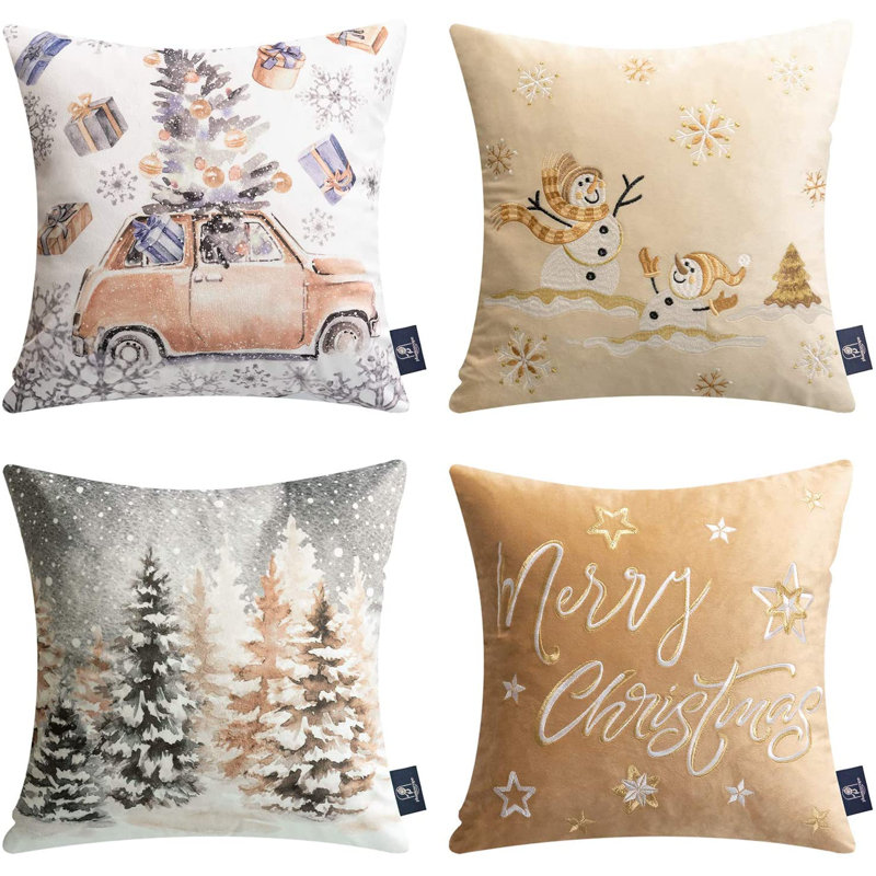 Housse de coussin Phantoscope Merry Christmas, Vintage Christmas Set, Pillow cover only