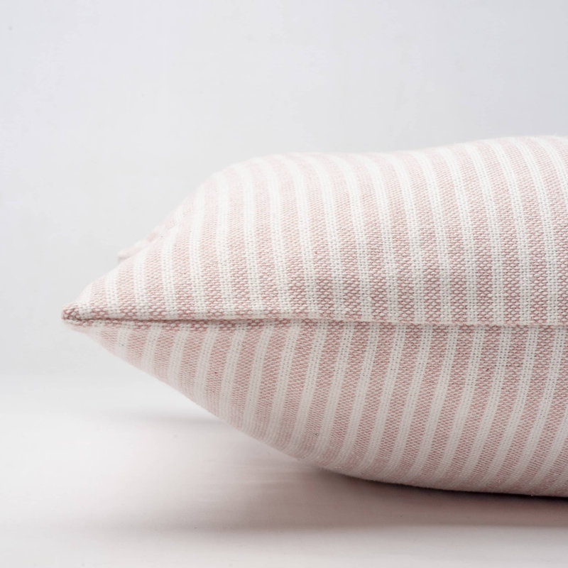 Striped Pink Cushion, 43x30cm, Feather filled