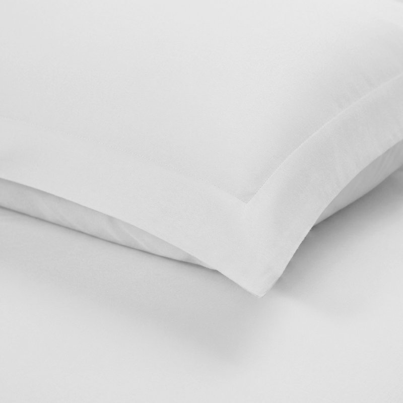 Ensemble de housse de couette en mélange de coton et polyester à densité de tissage 1200 fils 3 pièces, Blanc