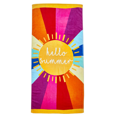 Hello Summer Cotton Beach Towel