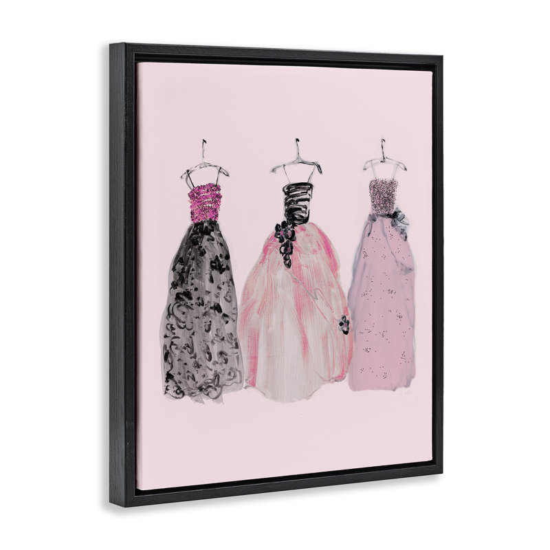 Cadre flottant tendance Glam Gowns, design par Sally Swatland, Cadre flottant noir de jais, H 21 po x l 17 po