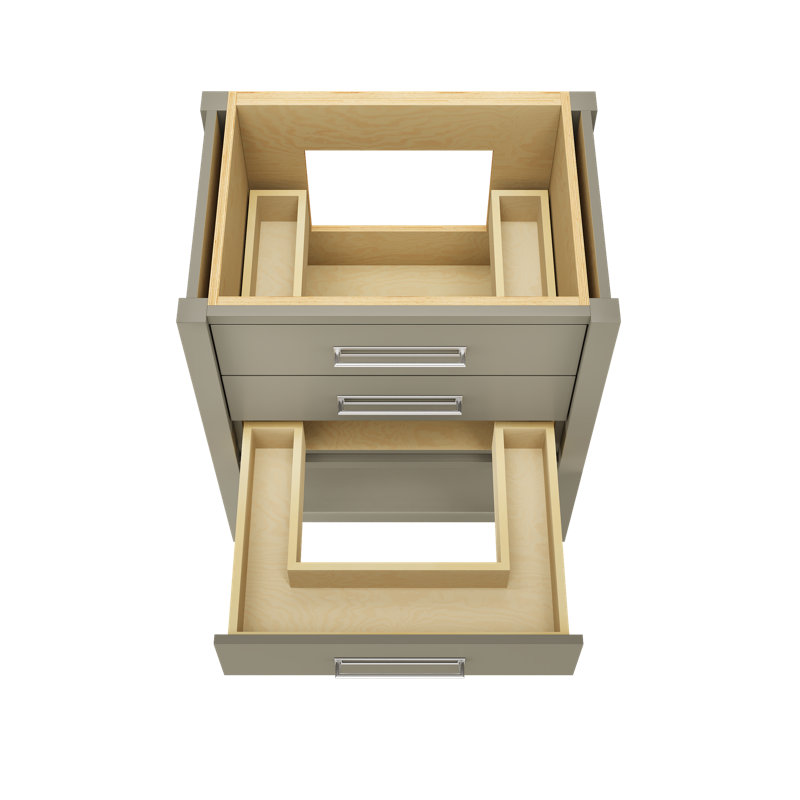 Kiawah Three-Drawer Single Bath Vanity, 30", French Olive, Polished Chrome