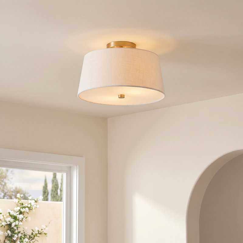 Caper Flush Mount, Lacquered Brass