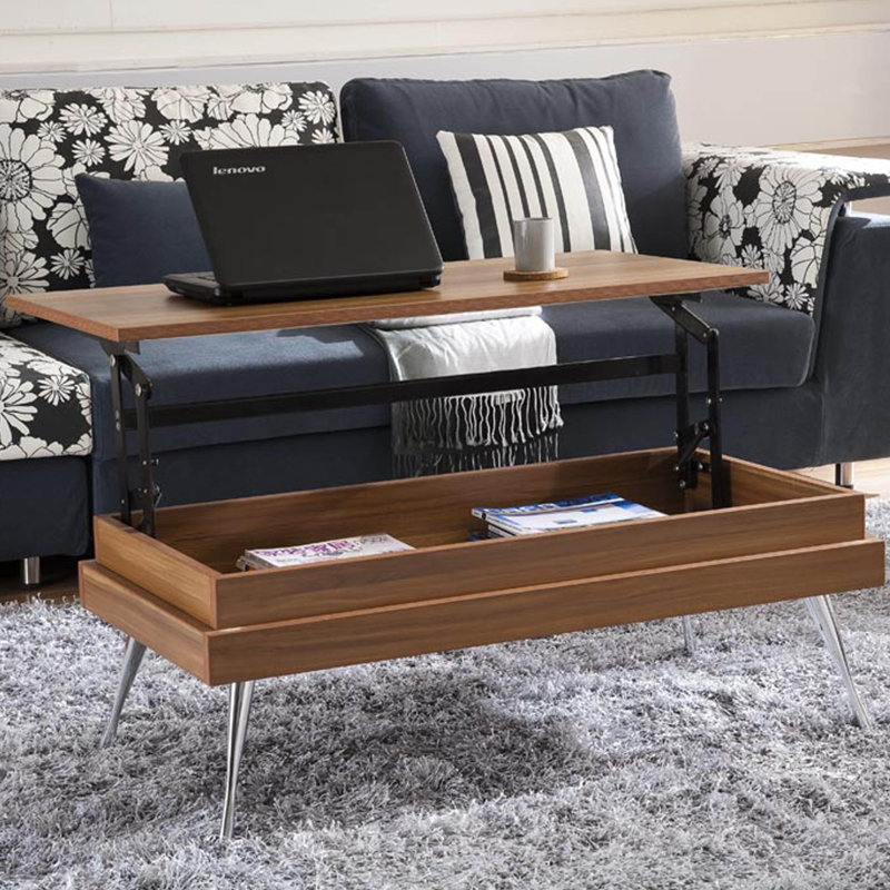 Kitzmiller Lift Top Coffee Table with Storage, Walnut