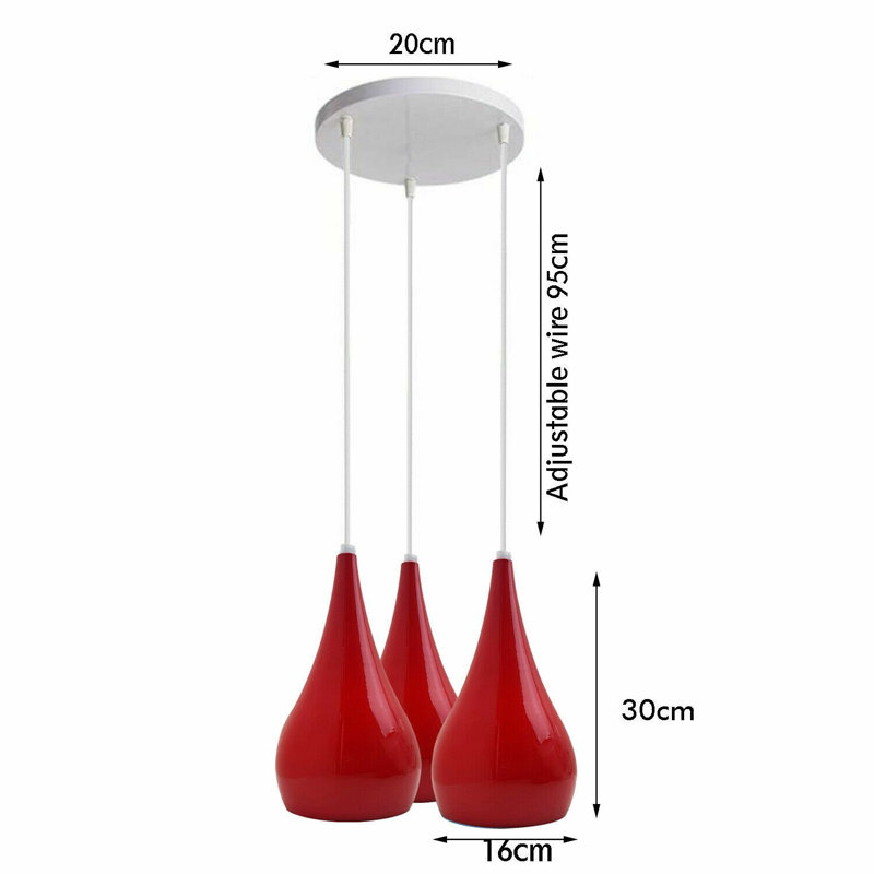 Bohuslava 3 - Light White Pendant, Red