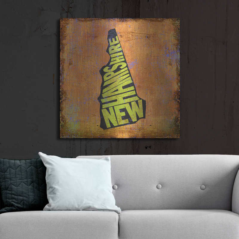  «New Hampshire» par Art Licensing Studio, art mural en métal, 36 po x 36 po, H 36 po x l 36 po