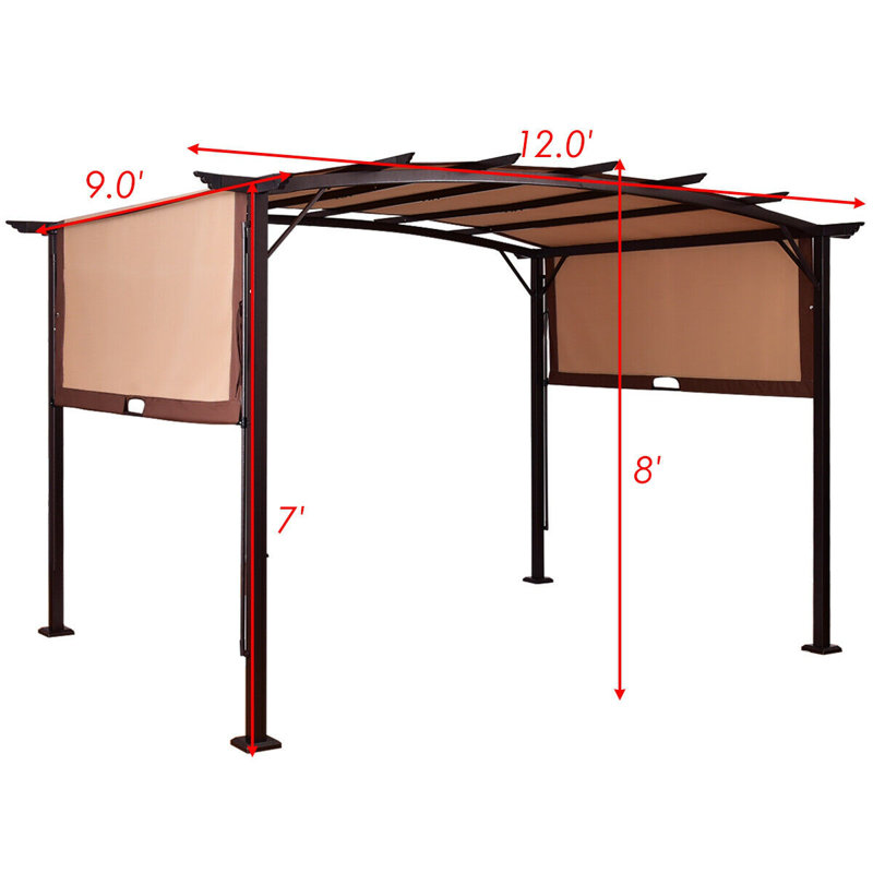 Pavillon de jardin d'extérieur 12 'x 9' avec abat-jour rétractable
