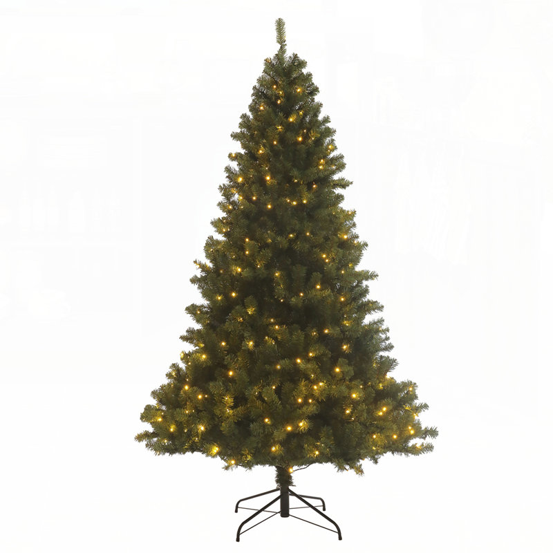 Arbre de Noël pré-éclairé 7,5 pi avec 400 lumières DEL, branches articulées et support pliable pour une installation facile