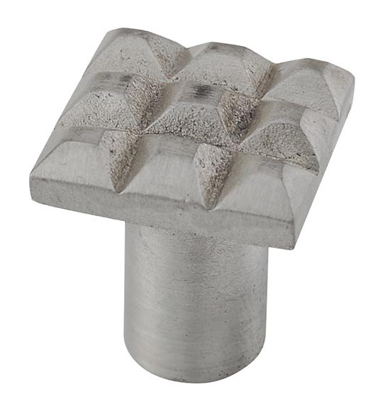 Tiziano Square Knob, Satin Nickel, 0.88" H x 0.88" W x 1" D
