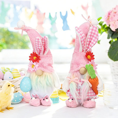 Décorations de Pâques, cadeaux de lapin, décoration de printemps, gnomes de Pâques, décorations en peluche, accessoires pour la table de bureau à domicile