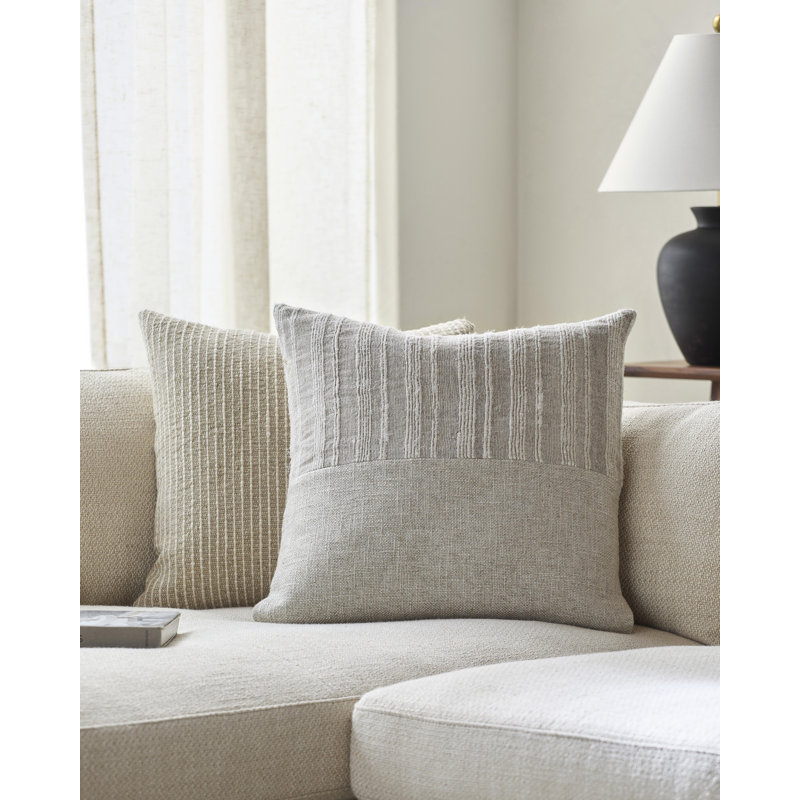 Coussin en lin Loomed, 18 po x 18 po, Duvet