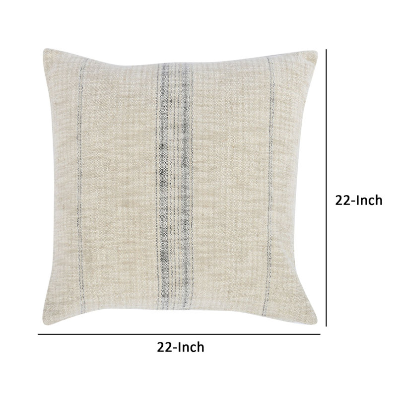 Tia 22" Square Throw Pillow, Natural/Black, 16" x 36", Rectangular