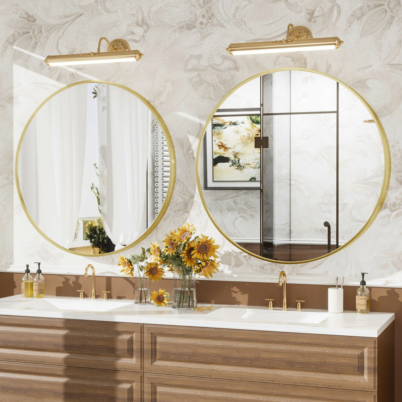 Miroir de salle de bain Molly Easy, 32 po x 32 po, Doré