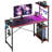 Monike 44'' W Computer Desk With Led Lights & Reversible Storage Shelves,Home Office Desk With Hooks, CPU Stand,Cup Holder and Cloud Magnets.-1872480442