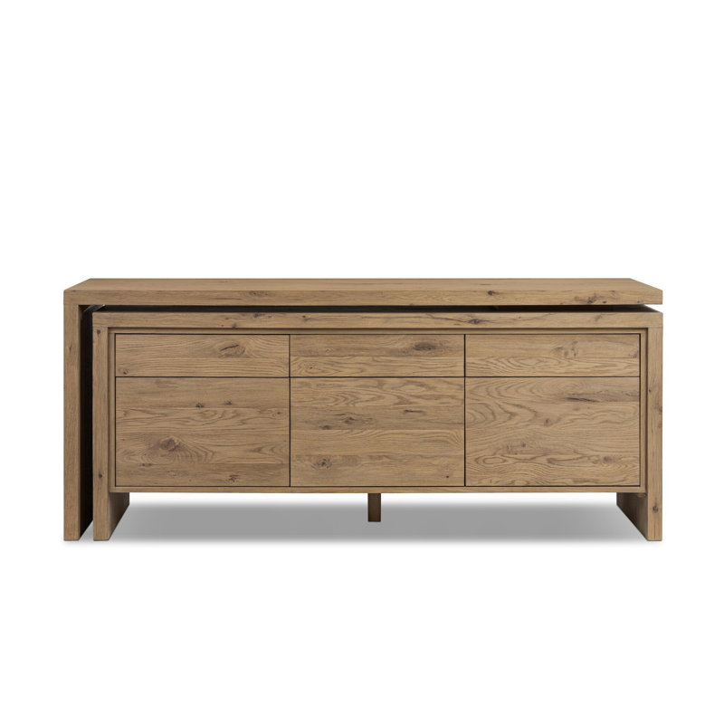 NOAH Solid Wood Modular Executive Desk, Aged Smoked Oak, Right Rotation