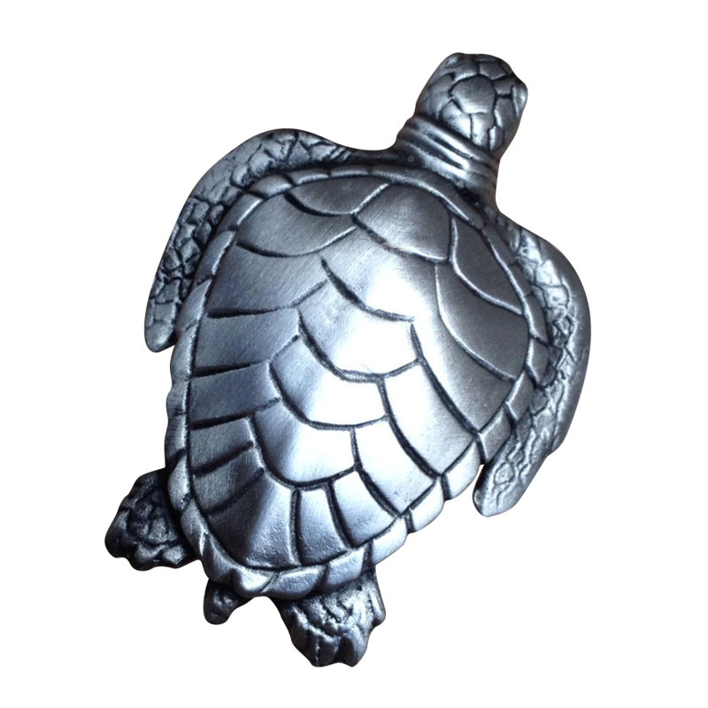 Oversized 7/2" Length Turtle Novelty Knob, Satin