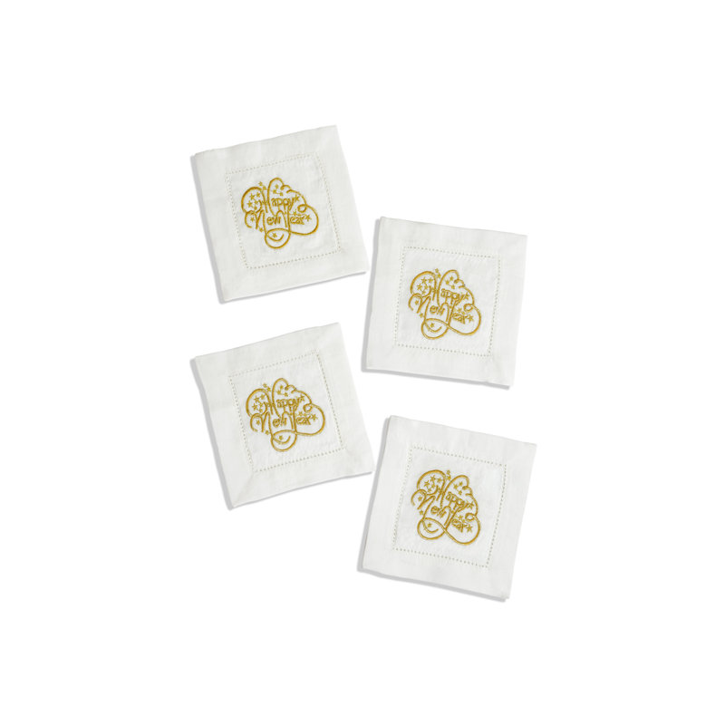 Serviettes de cocktail scintillantes du Nouvel An