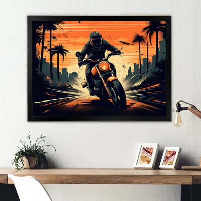Motocyclette rugissant sur le boulevard IV - impressions sur toile