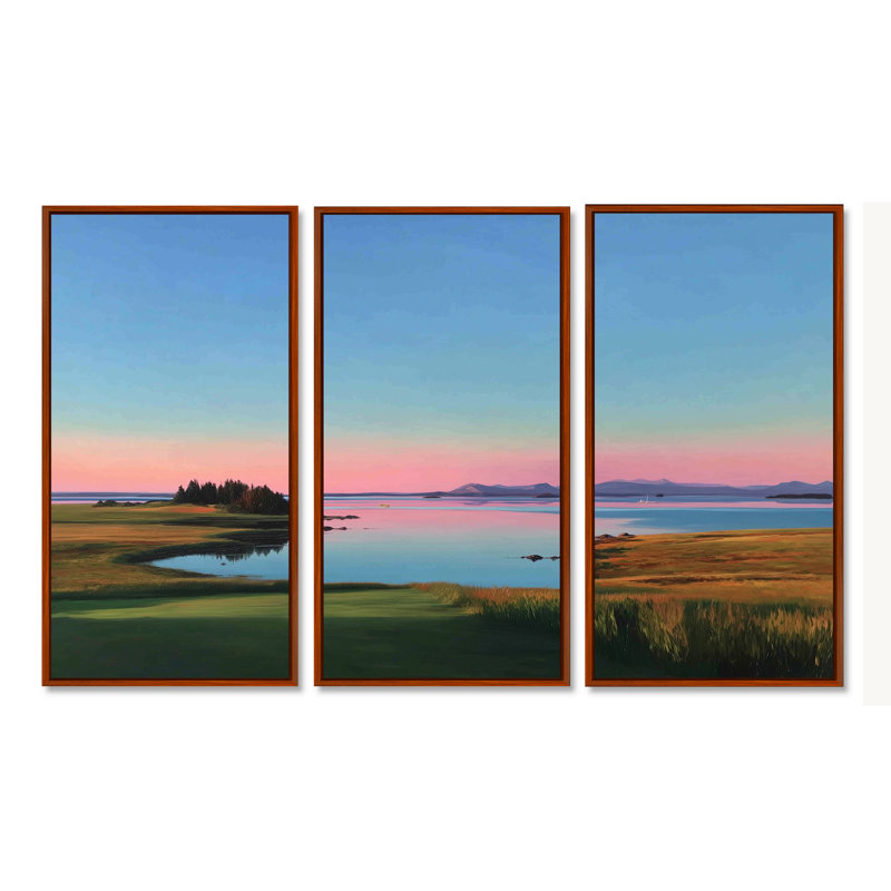 Summer Sunrise Meadows In Canada - Ensemble de décorations murales Vancouver, H 28 po x l 36 po, Brun