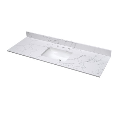 61"Engineered marble Single Bathroom Vanity Top with Sink