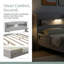 Lit plateforme en bois gris antique avec tête de lit à DEL, rangement et garde-corps-330476404