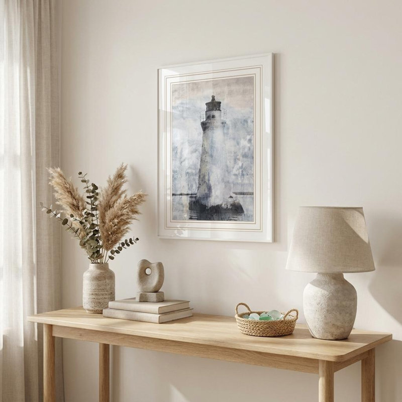 Phare blanc, impression murale encadrée