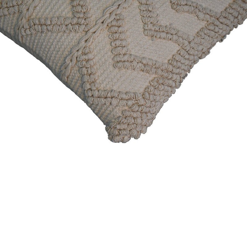 Connerville Geometric Square Throw Cushion, Cream