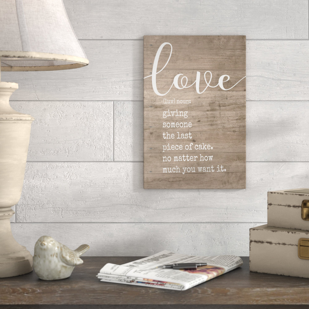 " Love Definition Planked " by Lettered And Lined Gracie Oaks 