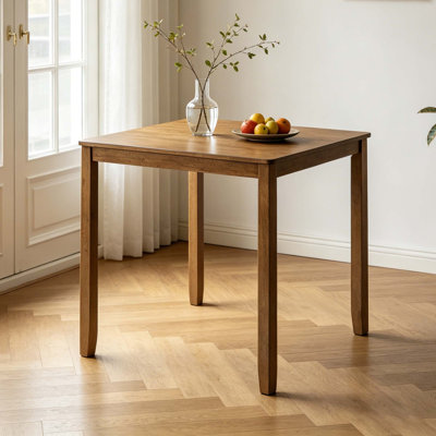 Table de salle à manger compacte pour petits espaces avec structure en bois d'hévéa robuste