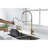 Pull Out Spray Kitchen Faucet In Gold Stainless Steel, 360 Rotating Nozzle For Convenience, Single Handle Water Temp & Flow Adjustment, Corrosion Rust Finish, Quiet Splash- Aerator Included Steel