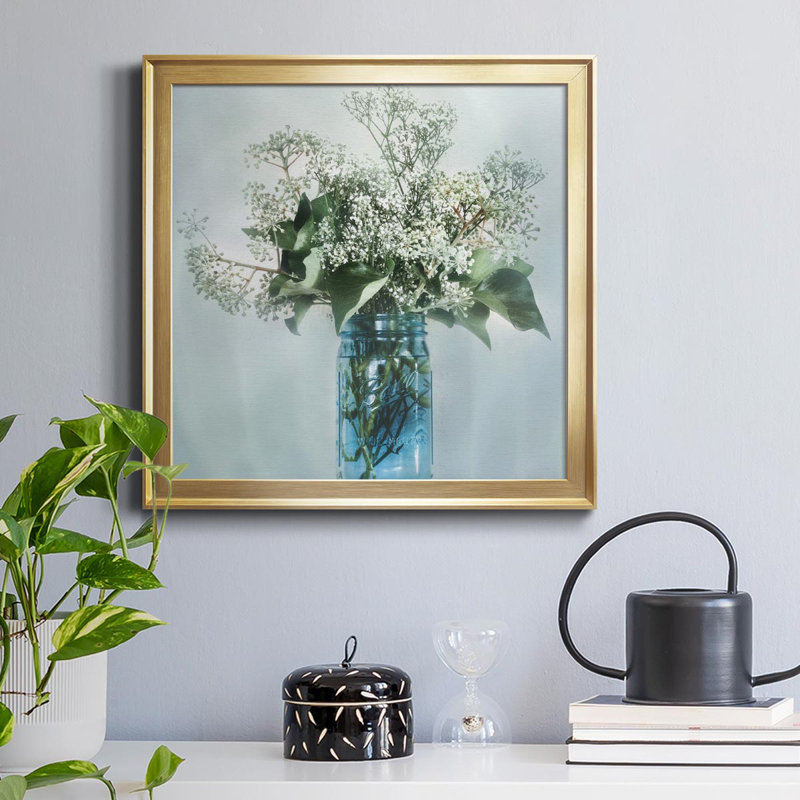 Bloomin 'Wild II - Toile encadrée de qualité supérieure - prête à être accrochée, H 30,5 po x l 30,5 po x P 1,5 po, Or