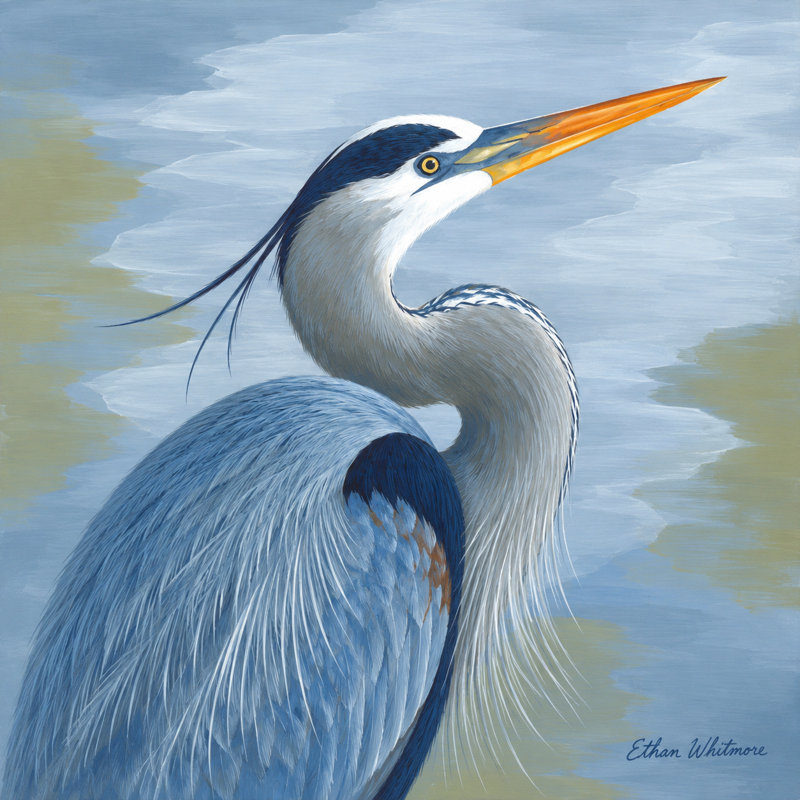 «Blue Heron», art mural sur toile, H 20 po x l 20 po x P 1,5 po