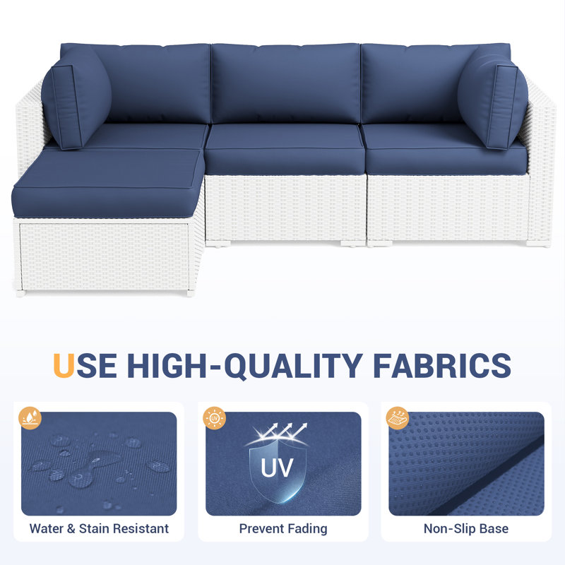 Outdoor Replacement Cushion Set Seat/Back Cushion (Cushion Set Only, Sofa Not Included), Navy