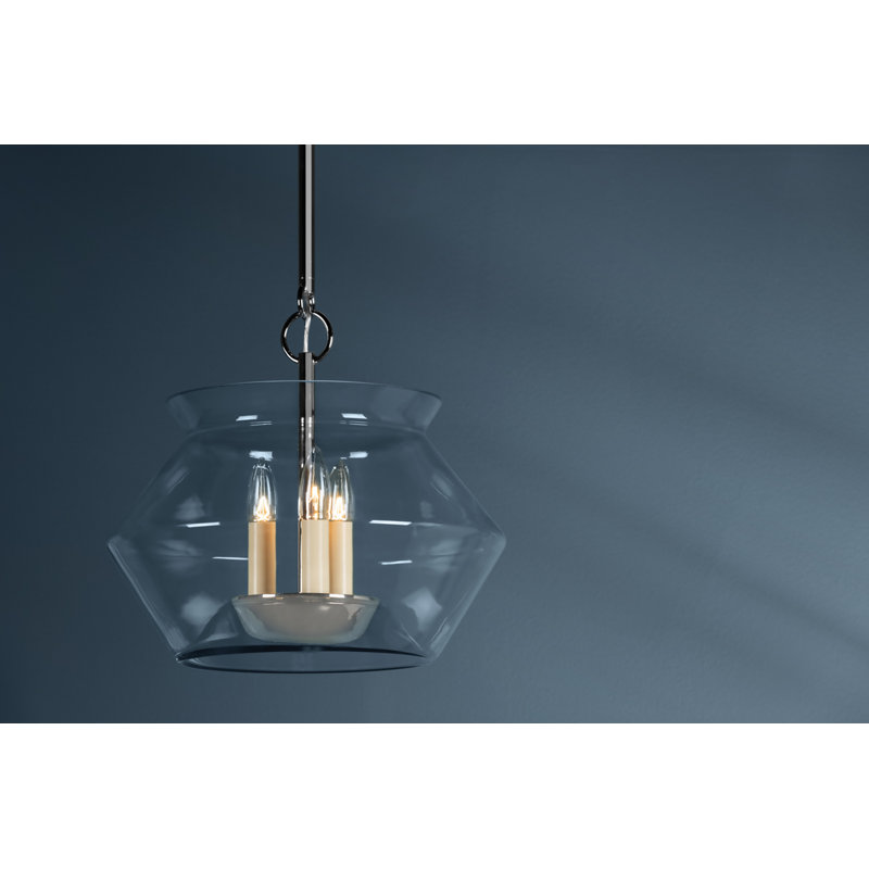 Edmonton 3 Light Lantern, 14" H x 15" W x 15" D, Polished Nickel
