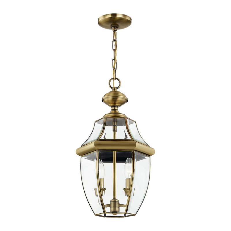 Alexavier 2 - Light Outdoor Hanging Lantern, Antique Brass