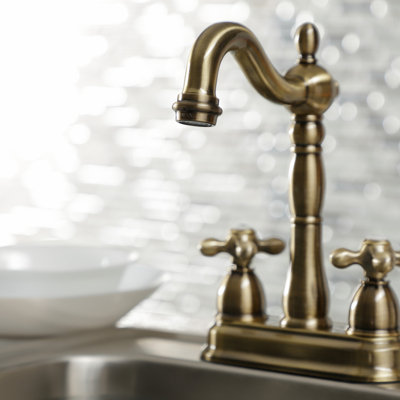 Kingston Brass Heritage Two-Handle 2-Hole Deck Mount Bar Faucet