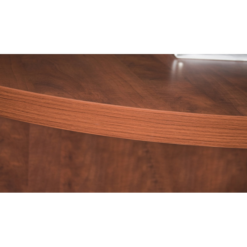 Table de conférence Nickyla Racetrack avec port de charge, Cerisier, H 29 po x L 144 po x l 52 po