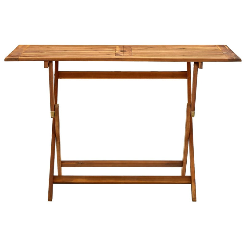 Sandown Rectangular Acacia Solid Wood Outdoor with Umbrella Hole Dining Table - 120 cm W 70 cm D