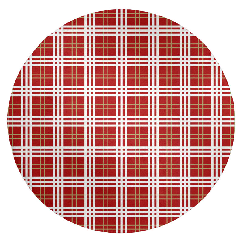 Plaid Indoor Rug, Round 5'
