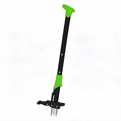 Effortless Weed Removal Rise Weed Puller - 4 Claws, Easy-Eject, 40" Long Handle, Manual Deep Root Remover, Green