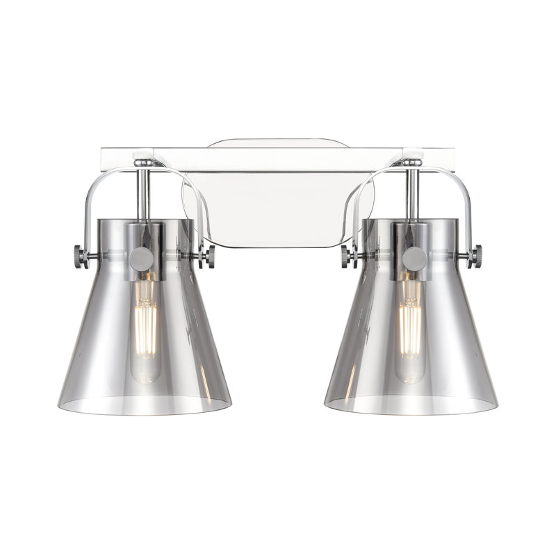 Éclairage pour meuble-lavabo mural 6 po 2 lumières Sidman, Fumée, Chrome poli, Deux lumières