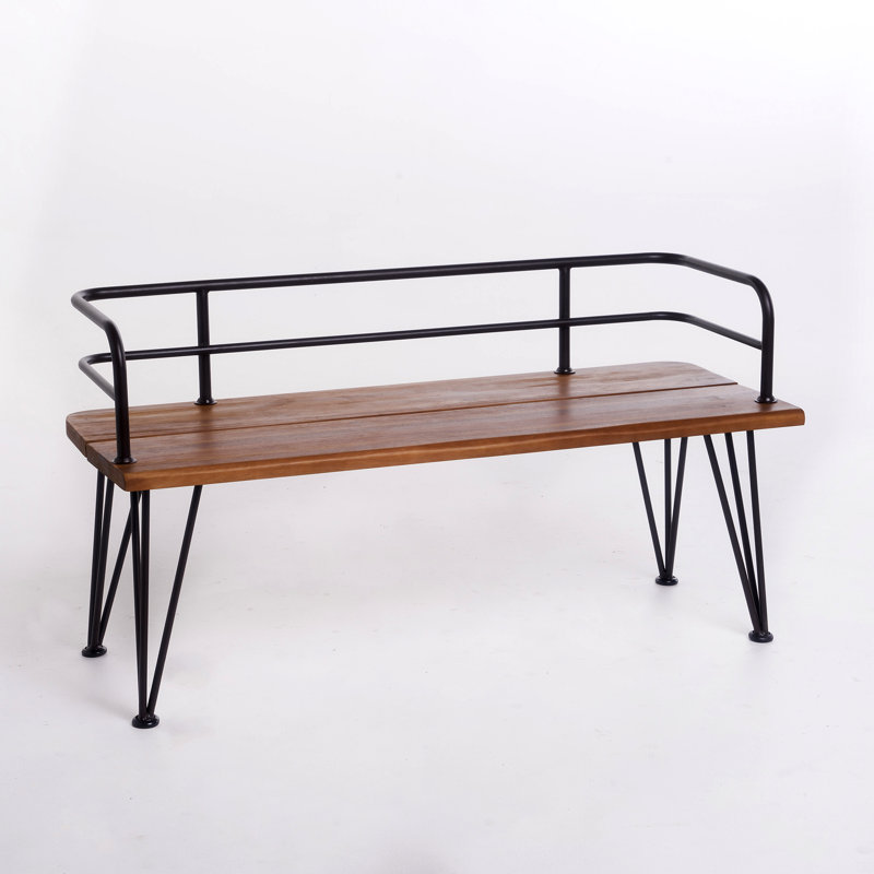 Banc industriel en bois et métal