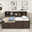 Lit de jour double / en bois double avec tiroirs et tablettes-98114153
