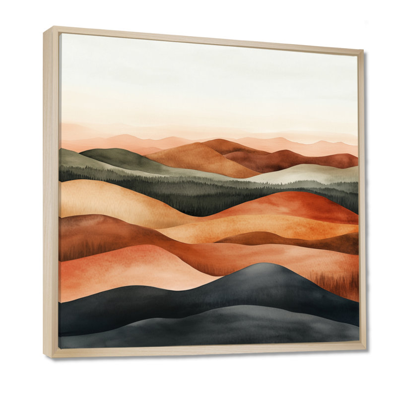 «Sage Landscape», art mural horizon du désert, Straimont, H 44 po x l 44 po, Cadre naturel flottant