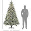 Arbre de Noël artificiel de 7,5 pi de hauteur avec 1149 branches floquées par la neige, 550 lumières DEL blanc chaud ou coloré, base en acier-1042499908