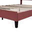 Lit plateforme tapissier avec tête de lit en velours à motif floral-632814403-632814396