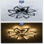 Ventilateur de plafond encastré géométrique moderne à 8 pales avec lumière et télécommande réversible à 6 vitesses, noir mat-130156575