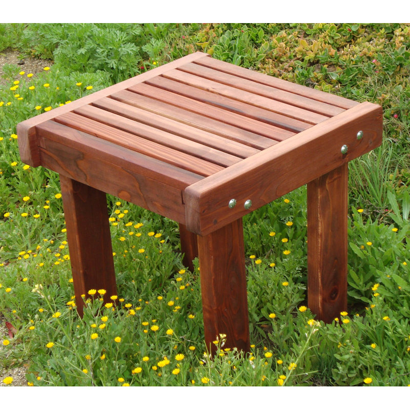 Square Solid Wood Outdoor Side Table , 20 " W 20 " D, Clear