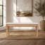 Banc de rangement en bois de style campagnard avec coussin moelleux – Pieds tournés en forme de fuseau, finition naturelle, assise recouverte de lin, style moderne du milieu du siècle pour l'entrée, le couloir, le salon et le coin lecture.-949436316-949436319