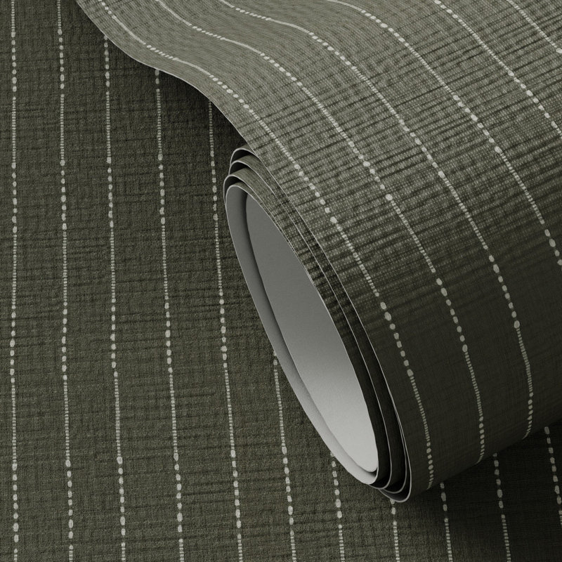 Dobby Striped Wallpaper, H 132" x W 52", Dobby Stripe Olive